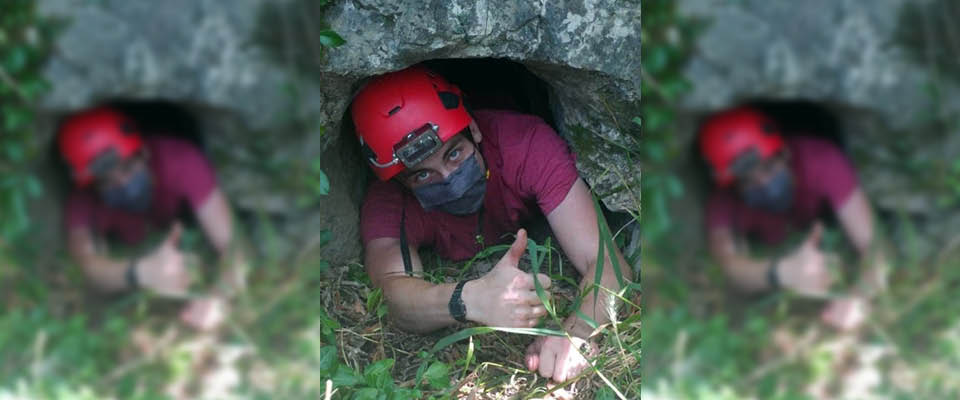 WVU Law student Shawn Hogbin caving